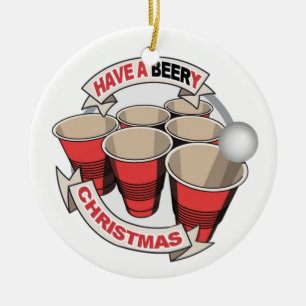 Ha Beery jul med alkoholbakgrund Julgransprydnad Keramik