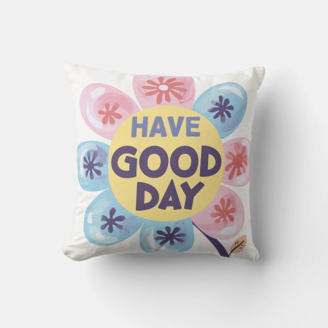 Ha Bra Day-blommigt Kudde (Framsida)
