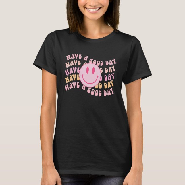Ha Bra Day Smile Ansikte Preppy Aesthetic Tren T Shirt (Framsida)