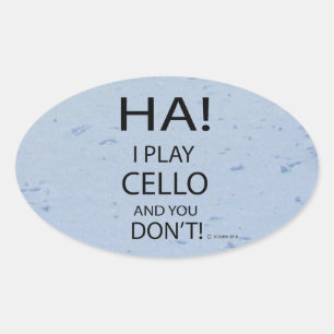 Ha Cello Oval Sticker Ovalt Klistermärke
