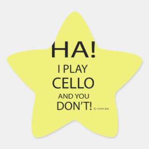 Ha Cello Star Sticker Stjärnformat Klistermärke