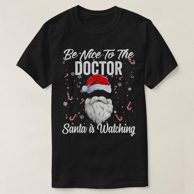 Ha det bra till Doktor, tomten tittar på Julafton  T Shirt (Design framsida)