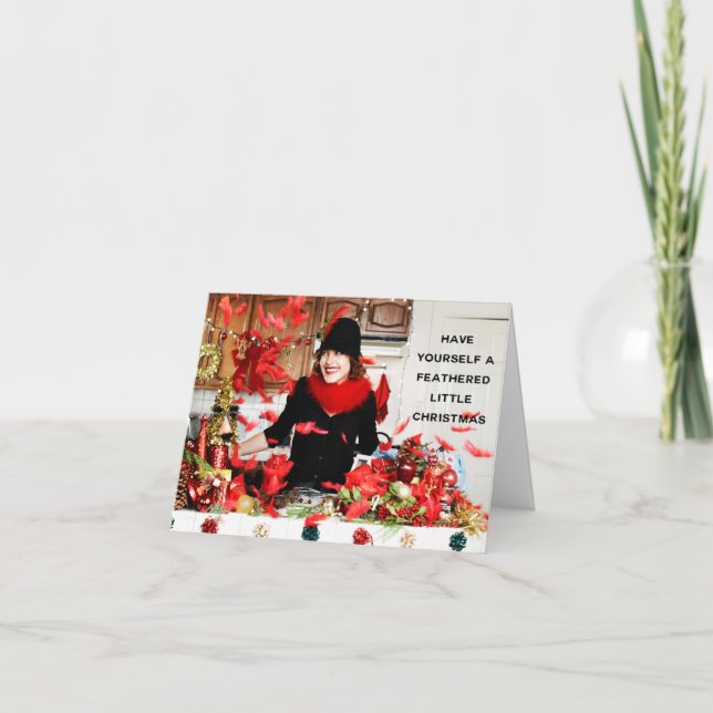 "Ha dig befjädrad lite jul ", Helgkort (Framsida)