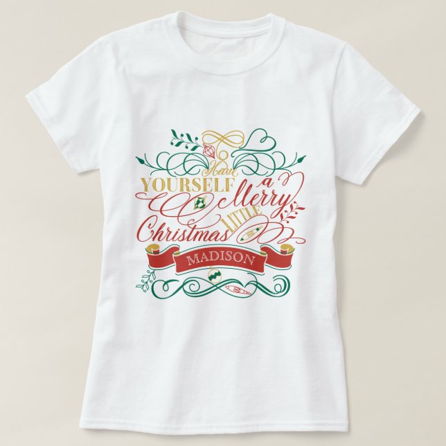 Ha dig en glad lite jultypografi tee (Design framsida)