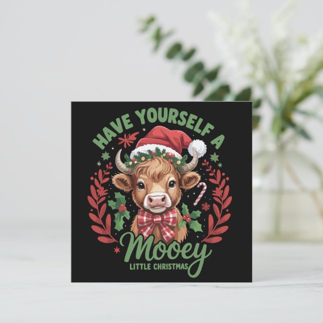 Ha dig en mysig jul Höglandsgris Julkort (Stående Fram)