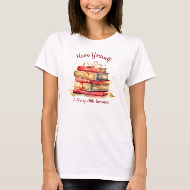 Ha dig en riktigt glad bokjul t shirt (Framsida)