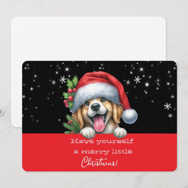 Ha dig en riktigt glad jul fnittrande hund (Fram/baksida)