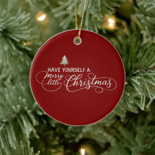 Ha dig en riktigt glad jul mysig vinter julgransprydnad keramik