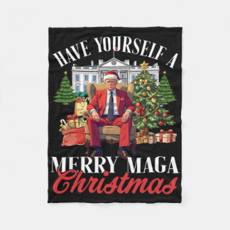 Ha dig en riktigt glad mega jul Santa rolig T Fleecefilt