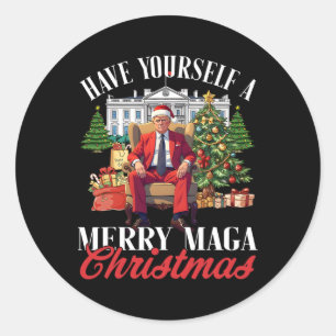 Ha dig en riktigt glad mega jul tomte rolig T Runt Klistermärke