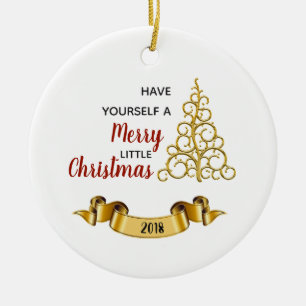 Ha dig glad lite jul julgransprydnad keramik