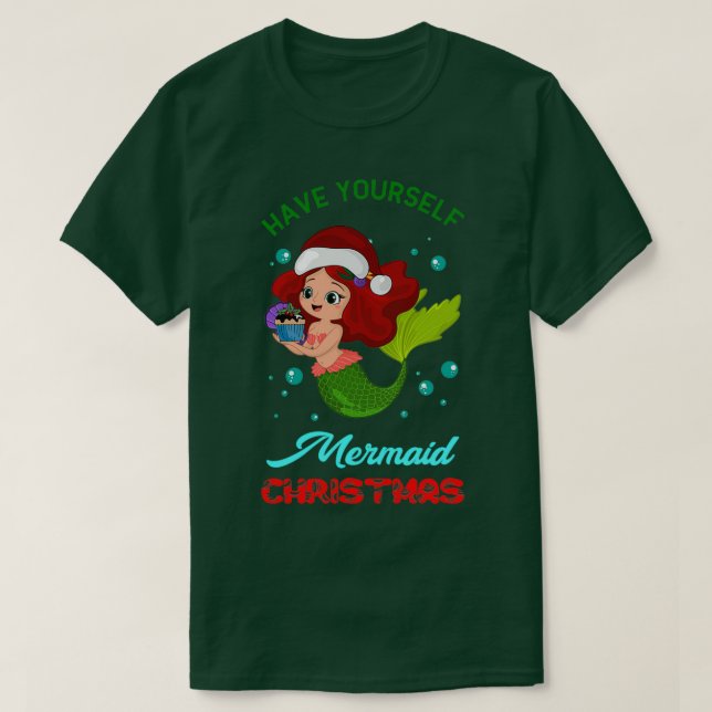 Ha din egen Sjöjungfru jul T Shirt (Design framsida)