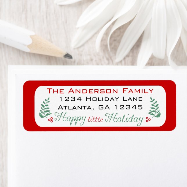 Ha din lilla Helgdag i Lycklig Returadress Etikett (Insitu)