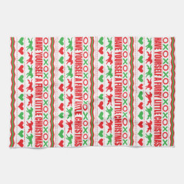 Ha ditt eget Hårig lite jul Kökshandduk