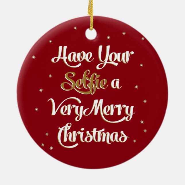 Ha ditt "självständiga" God jul-prydnadsröda Julgransprydnad Keramik (Baksidan)