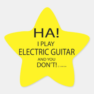 Ha Electric Guitar Star Sticker Stjärnformat Klistermärke