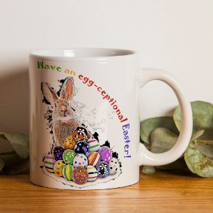 Ha en äggstyrd Påsk! Påskhare Eggs Kaffemugg