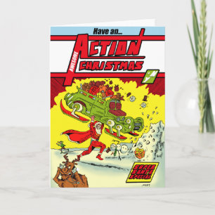 Ha en aktionsjul! Superheroisk julklapp Helgkort