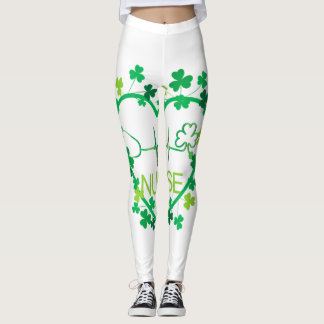 Ha en Australian shepherd Hund Lucky Charm St Pat Leggings