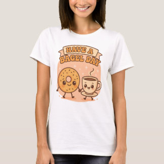 Ha en Bageldag Kawaii Foodie Art T Shirt