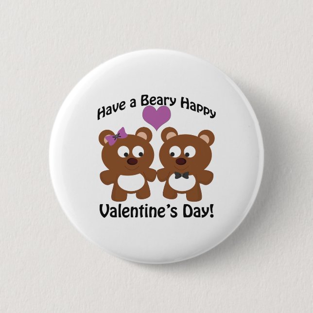 Ha en Beary Glad Alla hjärtans dag! Knapp (Framsida)