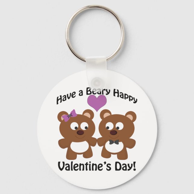 Ha en Beary Glad Alla hjärtans dag! Nyckelring (Framsida)
