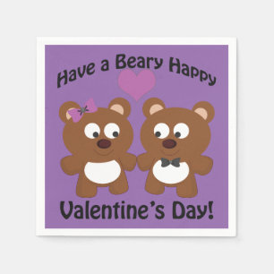 Ha en Beary Glad Alla hjärtans dag! Pappersservett