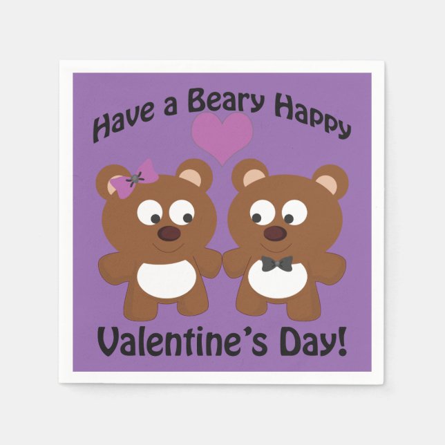 Ha en Beary Glad Alla hjärtans dag! Pappersservett (Framsidan)