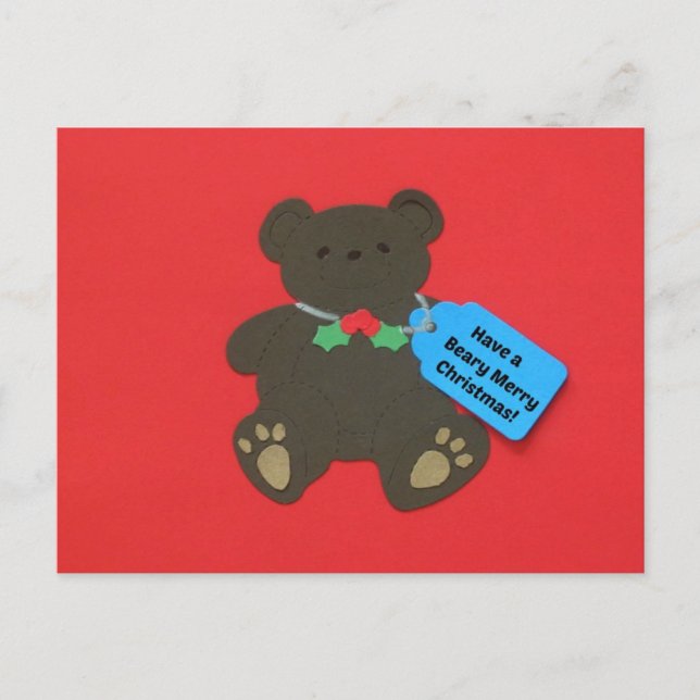 Ha en Beary God jul! Helg Vykort (Framsida)