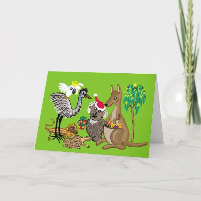 Ha en beary Ozzie-jul Helgkort (Framsida)