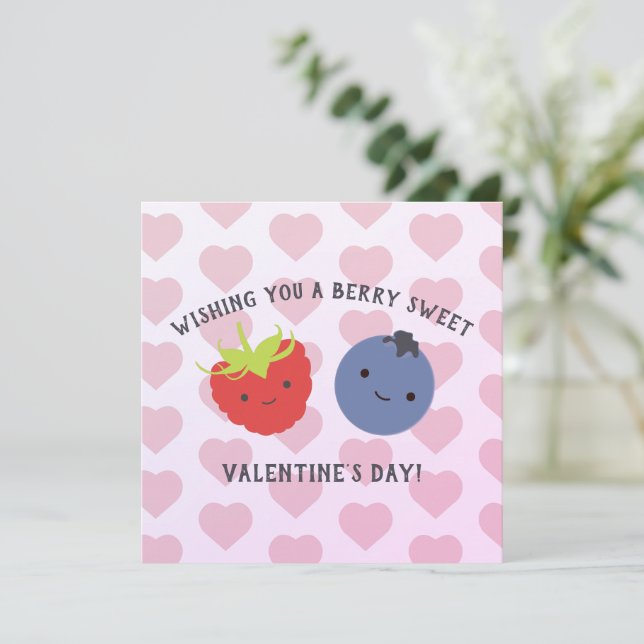 Ha en berry Sweet Valentine Day Berries Kort (Stående Fram)