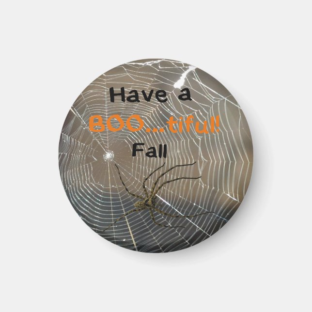 Ha en BOOtiful Fall Spider på en Webben Magnet (Framsidan)