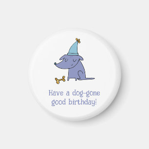 Ha en Borta Bra Birthday Hund med Party Hat Magnet