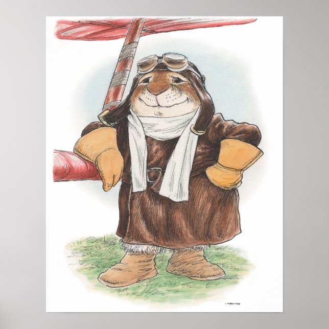 "Ha en bra dag, Ace" Pilot Rabbit Skriv ut Poster (Framsidan)