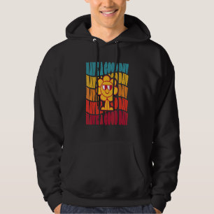 Ha En Bra Dag Groovy Retro Glad Blomma Inspireran Hoodie