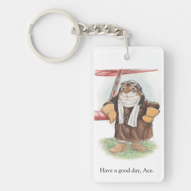 "Ha en bra dag, överdängare" lotsar kaninkeychain (Framsidan)