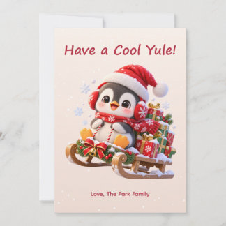 Ha en cool jul söt pingvin julkort