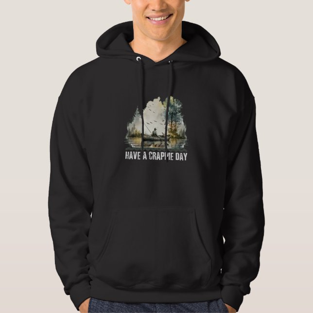 Ha en Crappie Day Freshwater Hunter Hoodie (Framsida)