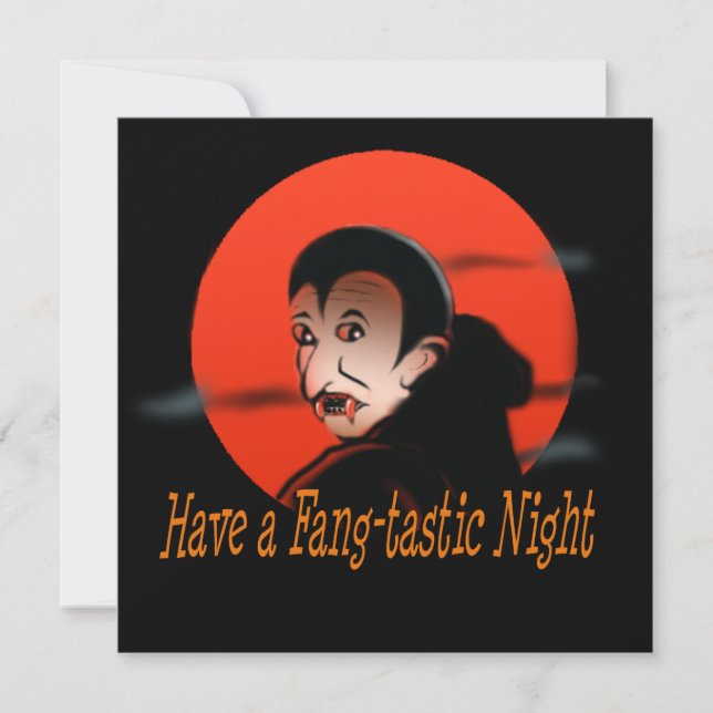 Ha en Fang-Tastic Halloween Inbjudningar (Framsida)
