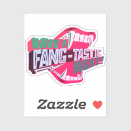 Ha en fang-tastisk natt Vampire Halloween Pun Klistermärken