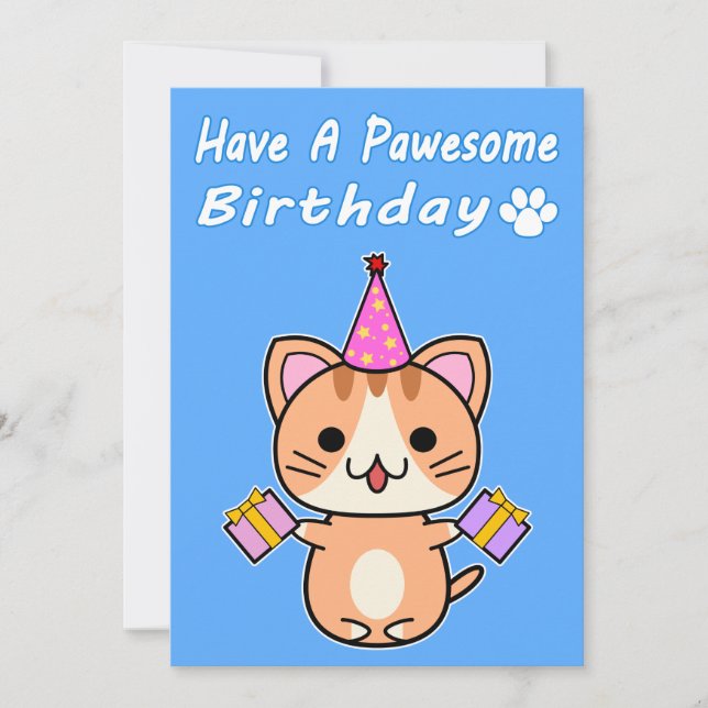 Ha en fantastisk födelsedag - Ginger Tabby katt (Framsida)