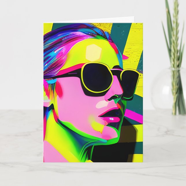 Ha en färgstark födelsedag | Abstrakt Art Kort (Framsida)