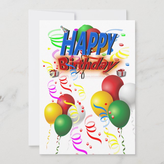 Ha en färgstark Grattis på födelsedagen (Framsida)