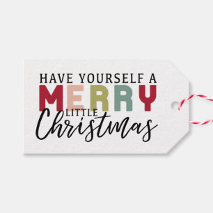 Ha en fin liten julklapp färgstark presentetikett