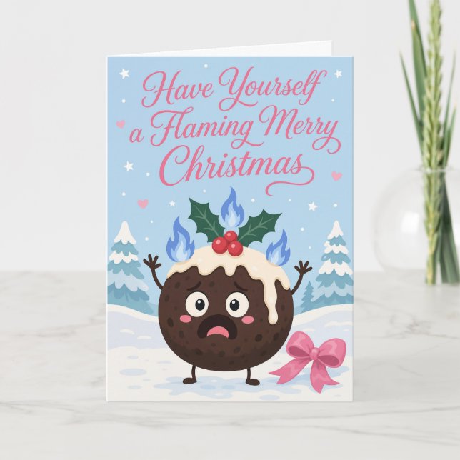 Ha en flammande god jul kort (Framsida)