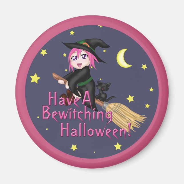 Ha en förhäxande Halloween! Magnet (Framsidan)