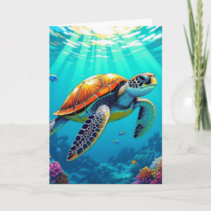 Ha en fredlig födelsedag   Sea Turtle Kort