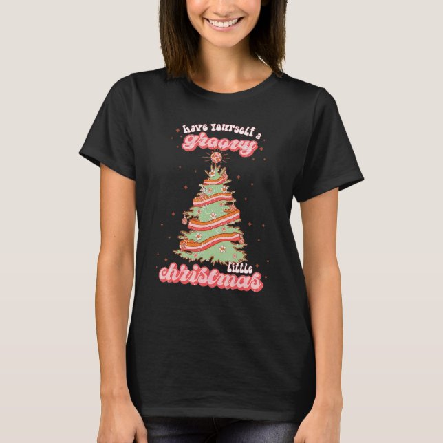 Ha en funkig liten jul Retro Jul T Shirt (Framsida)