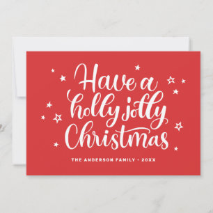 Ha en glad jul. Red Söt typografi Julkort