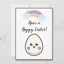Ha en Glad påsk Cute Kawaii Egg Rainbow Modern Julkort